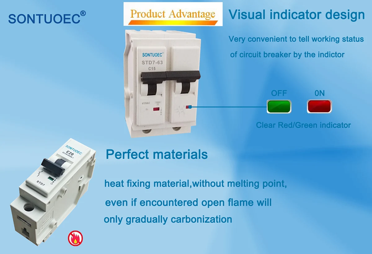 Plug in Type 3P Miniature Circuit Breaker MCB