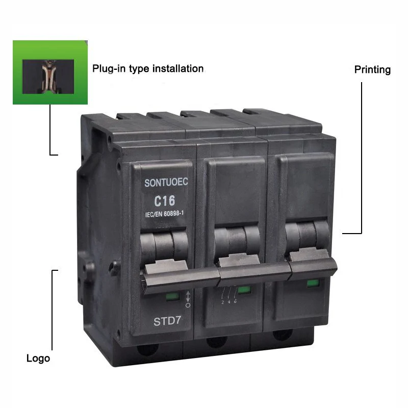Ipplaggja fit-Tip 3P Miniature Circuit Breaker MCB