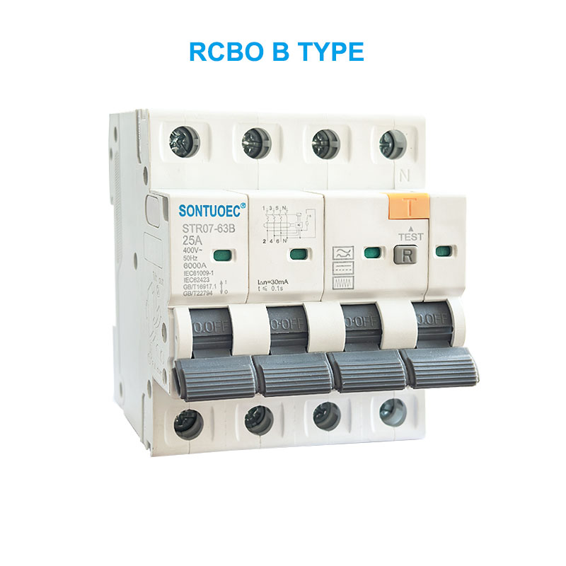 Stro7-63B RCBO B TIP 2P 4P Circuit Breaker tal-Kurrent Residwali