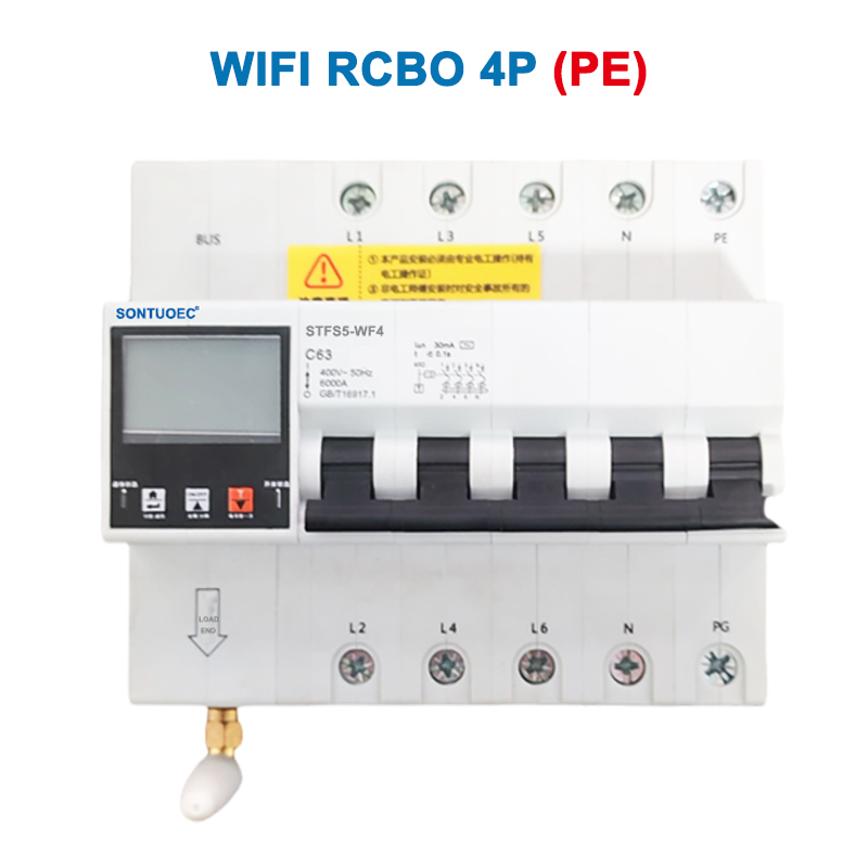 Wifi STFS5-63 Serje Multi Funzjonali Iot Intelliġenti RCBO Intelliġenti Circuit Breaker
